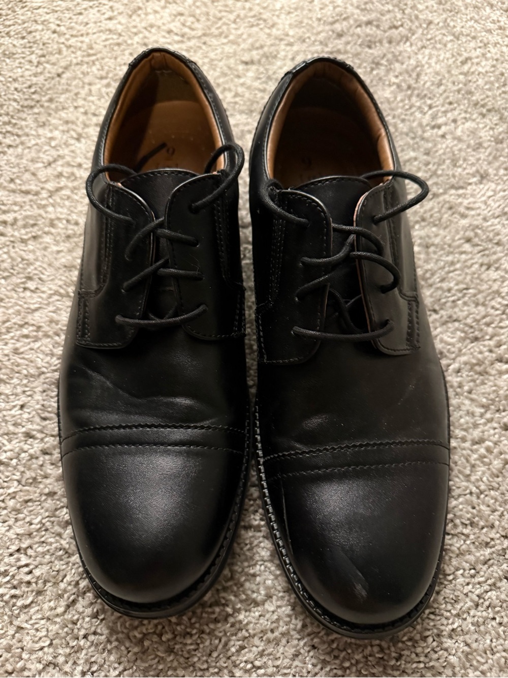 George Black Leather Cap-Toe Derby Shoes